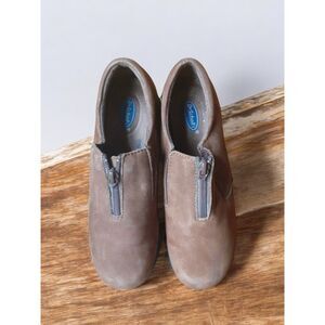Dr. Scholl's Brown Suede Comfort Zip Up Loafers Size 6.5